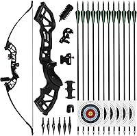 Northspoor 51" 40lb Takedown Recurve Bow and Arrow Set - Complete Adult Archery Kit for Outdoor Practice (Black)