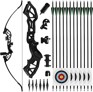 40lbs Archery Recurve Bows Set,Bow and Arrow Adults,Right Hand Longbow with Target Exercises Used for Recurve Bow,Suitable for Outdoor Hunting