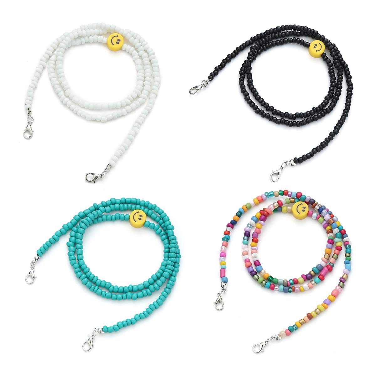 4/5PCS Beaded Mask Lanyard Eyeglass Chain for Women Kids Glasses Holder Strap Mask Chains Comfortable Neck Lanyard for Women