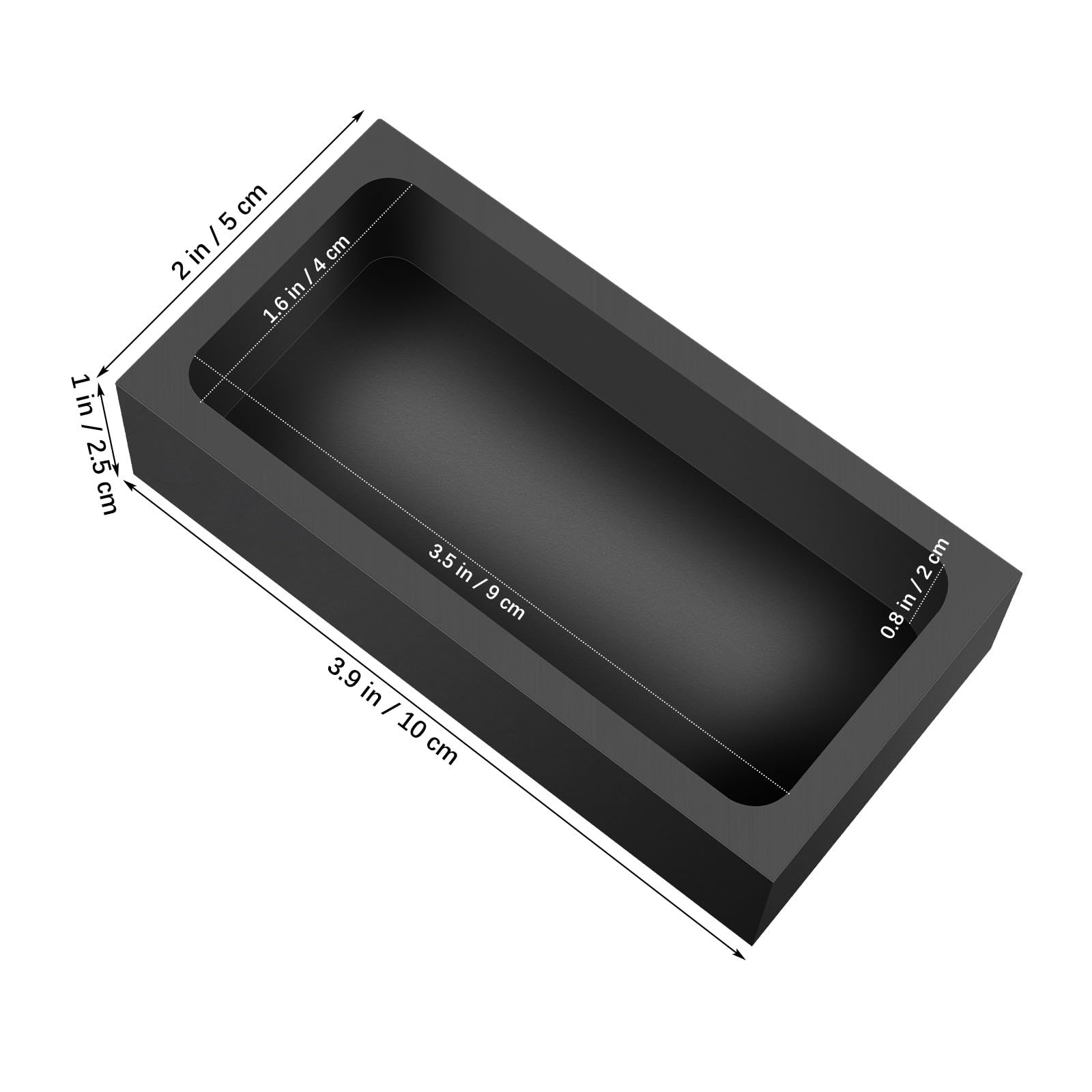 Hemobllo Molde de Grafito para Fundir Metales 3 Crisoles 100X50X25 MM Resistentes para Horno de Fundición y Uso en Joyería