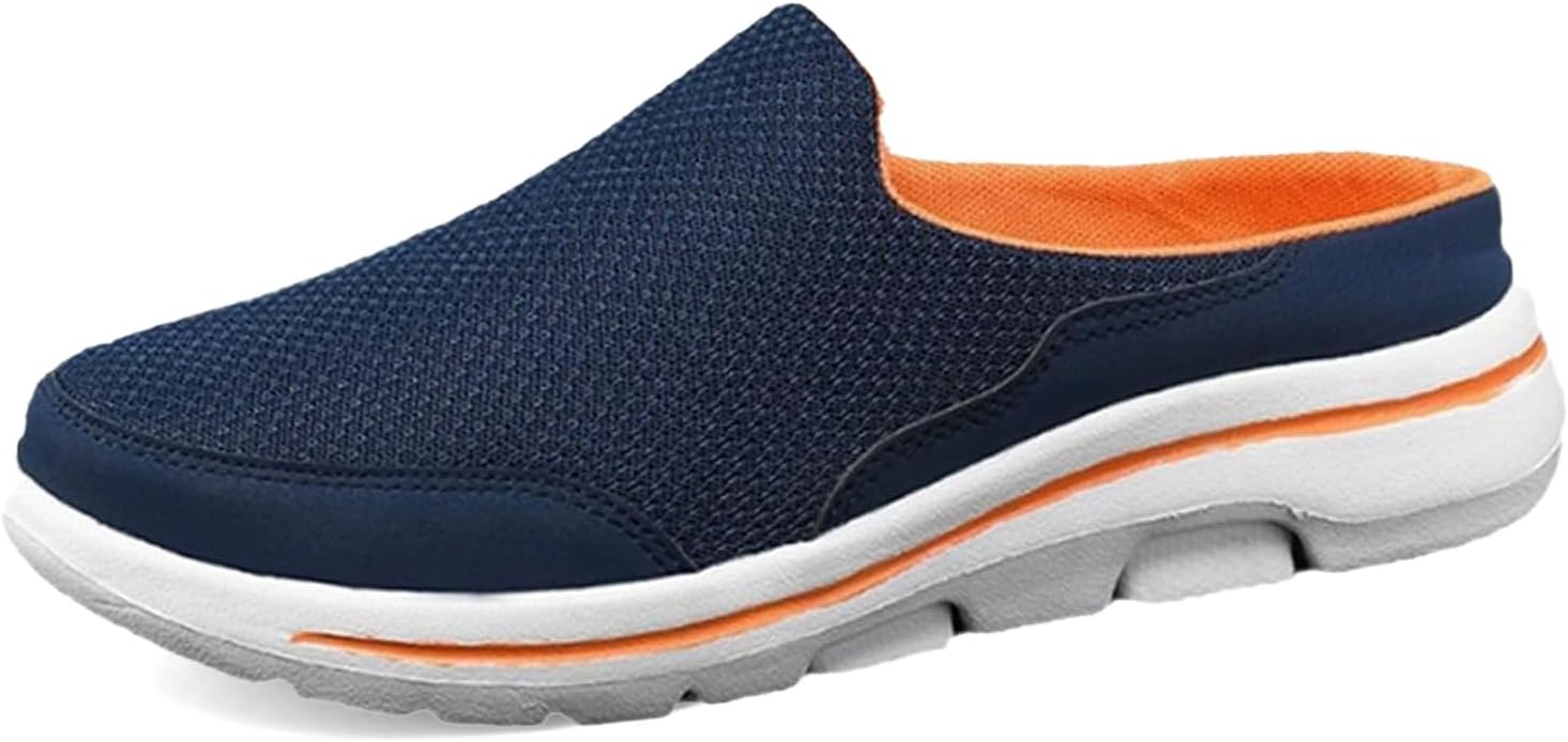 Unisex Slippers Men's Womens Open Back Slip On Mules Clogs Knit Mesh Breathable Walking Shoes Lightweight Casual Wide Toe Mules with Anti-Skid Sole Indoor Outdoor