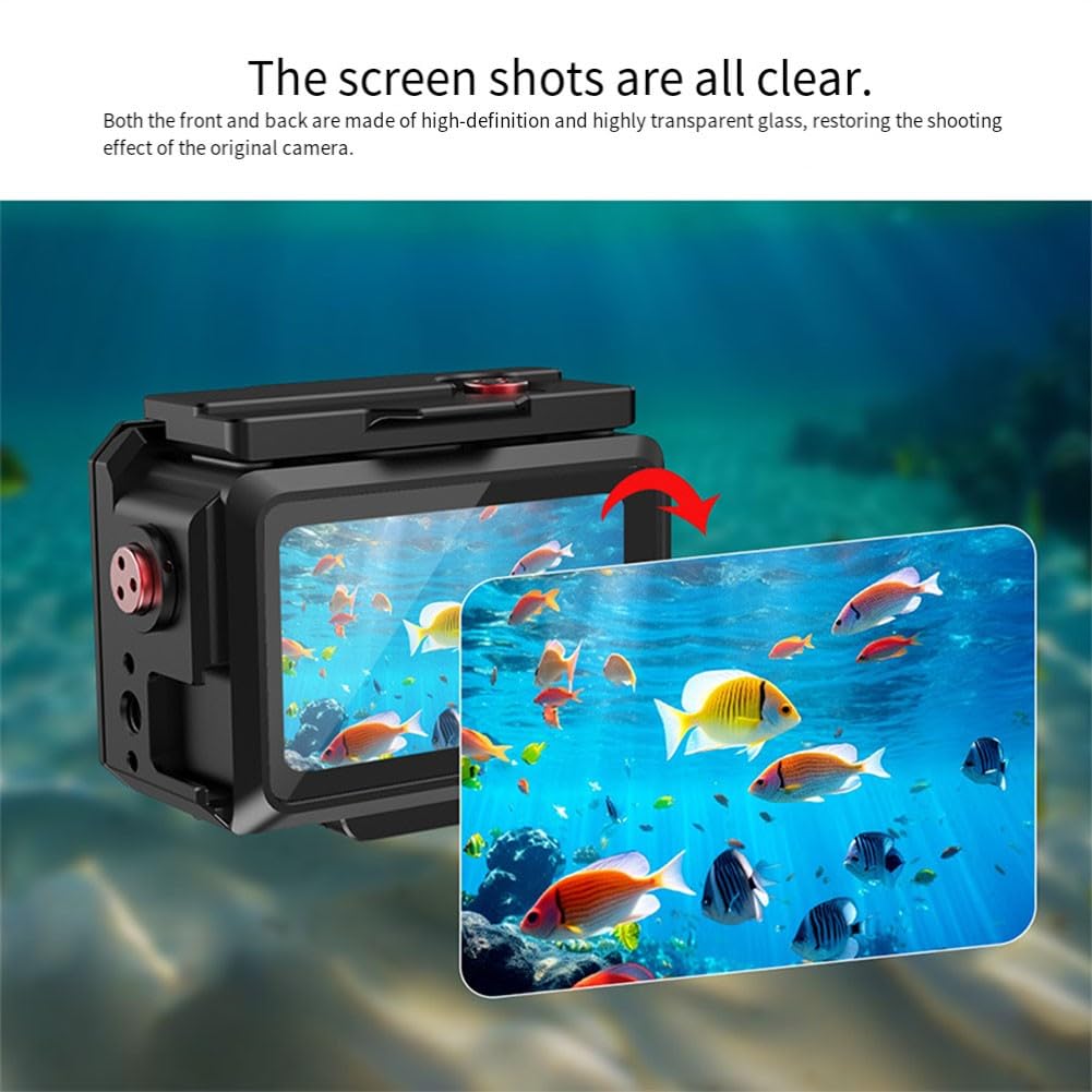 Underwater Dive Case Action 5, carcasa de aluminio impermeable de 80 m con lente de vidrio HD y soporte lateral, para color negro