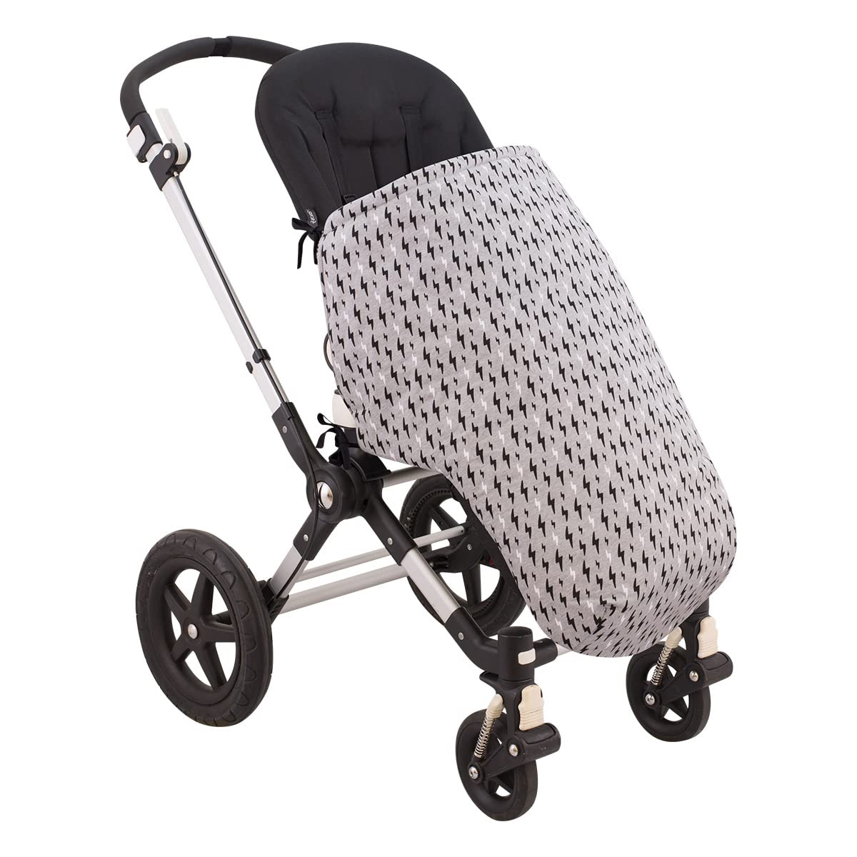 JYOKO Kids Saco Cubrepiés de Invierno Compatible con Portabebés, Sillas de Coche y Cochecitos de Paseo | Polar Teddy Extra Suave | Hecho en España (Black Rayo, Polar Teddy - 80 Cm)