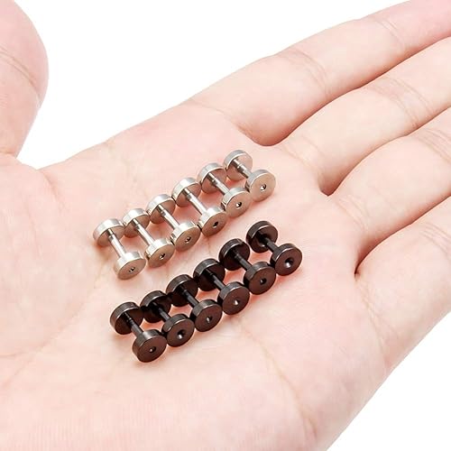 Miniatura 3 de Ftovosyo 6 pares de dilatadores de oreja de acero quirúrgico, tapones de tornillo, dilatador de lóbulo de oreja, kit de joyería para mujeres y