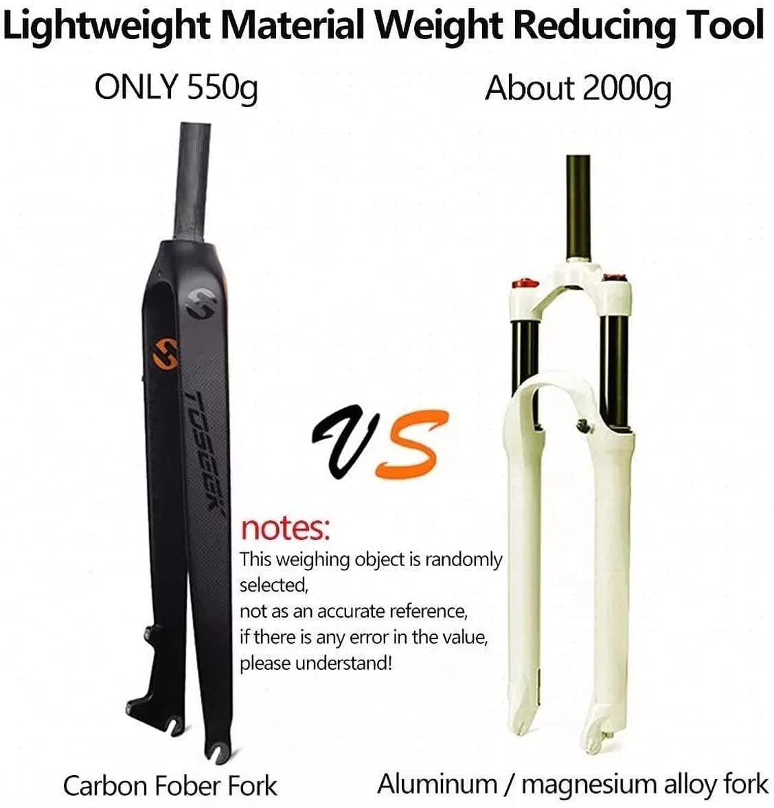 Fourche Rigide De Vélo Fourche Avant De Vélo Entièrement en Carbone 3K Frein À Disque Fourche Dure Fourche De Vélo VTT Accessoires De Vélo Droit 26/27,5/29 "Pouces A,26inch