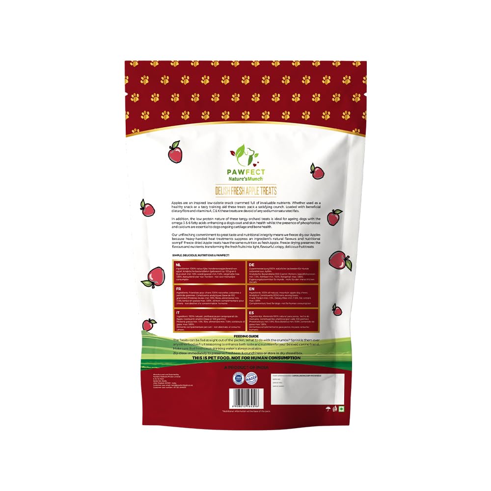 Pawfect Nature's Munch Freeze-Dried Apple Treats for Dogs, Vegan Treats, Immunity & Eyesight Booster, 100% Natural - Image 2