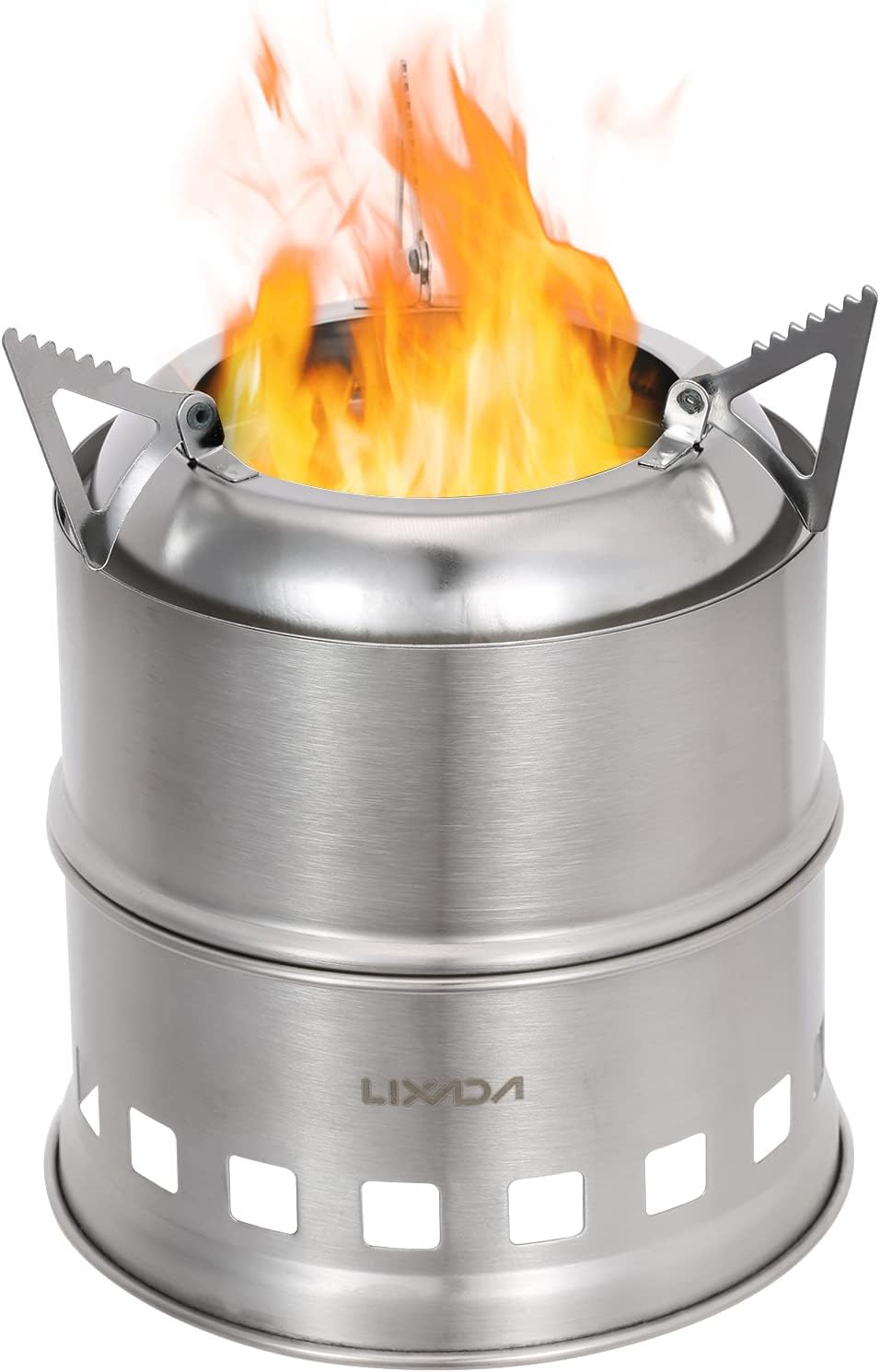 LIXADACamping Stove,Ultralight Folding Stainless Steel Wood Stove Pocket Alcohol Stove Outdoor Camping Fishing Hiking Backpacking