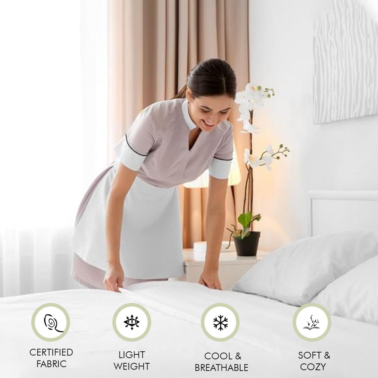 Fodera per Testiera Elastica per Letto Matrimoniale - Copertura Antipolvere Universale Full Size (180cm, Grigio Chiaro)