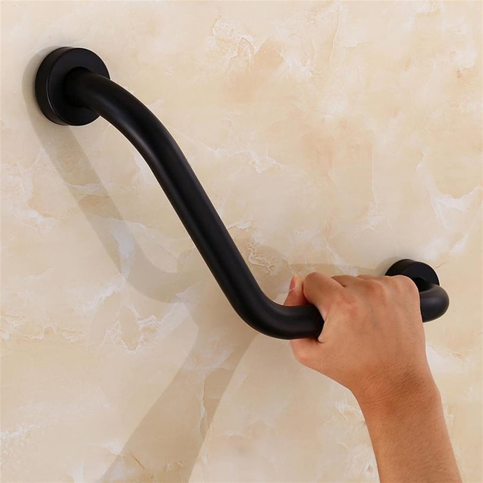 Barre de douche haut de gamme avec poignée de sécurité antidérapante inox