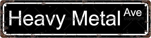 HEAVY METAL AVE MUSIC - Letrero de metal para bar, cafetería, garaje, cueva, hogar, habitación, baño, granja, jardín, porche, decoración de patio,