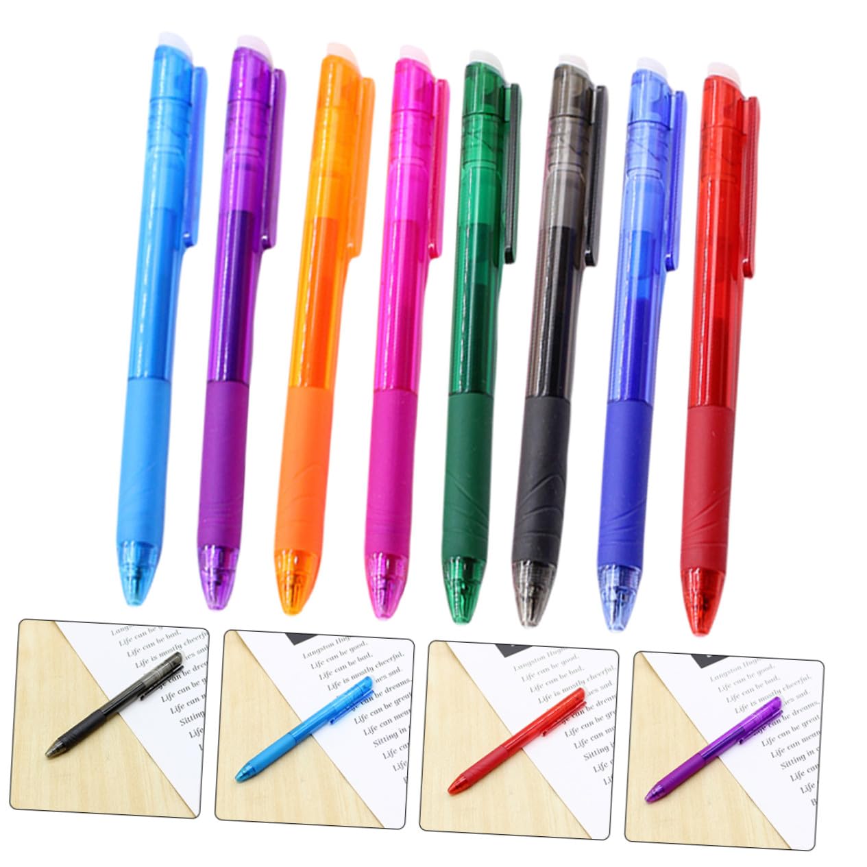32 Pezzi Penne Cancellabili Colori per Ufficio e Scuola Penne Scrittura Lisce e Riutilizzabili per Studenti Confezione Scatola PVC