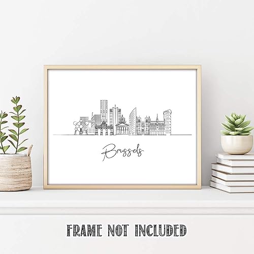 Vista 141 de París Skyline - Decoración de pared para sala de estar, arte de pared en blanco y negro, cuadros de pared de horizonte europeo para sala de estar