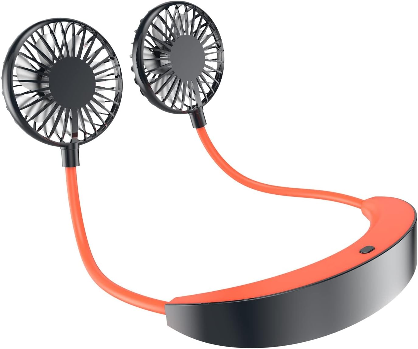 Neck Fan Hands Free Fan Neck Hanging Fan Mini USB Personal Fan 5200mAh Battery Operated Fan Neck Fan Easy to Adjust Direction. Suitable for Jogging Cycling Outdoor Working Traveling (A)