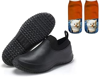 Zapatos de Chef para Hombre, para Cocina, Antideslizantes, para Servicio de Alimentos, Antideslizantes, Impermeables, a Prueba de Aceite, cómodos, de Trabajo, para Chef, Restaurante, sin Cordones