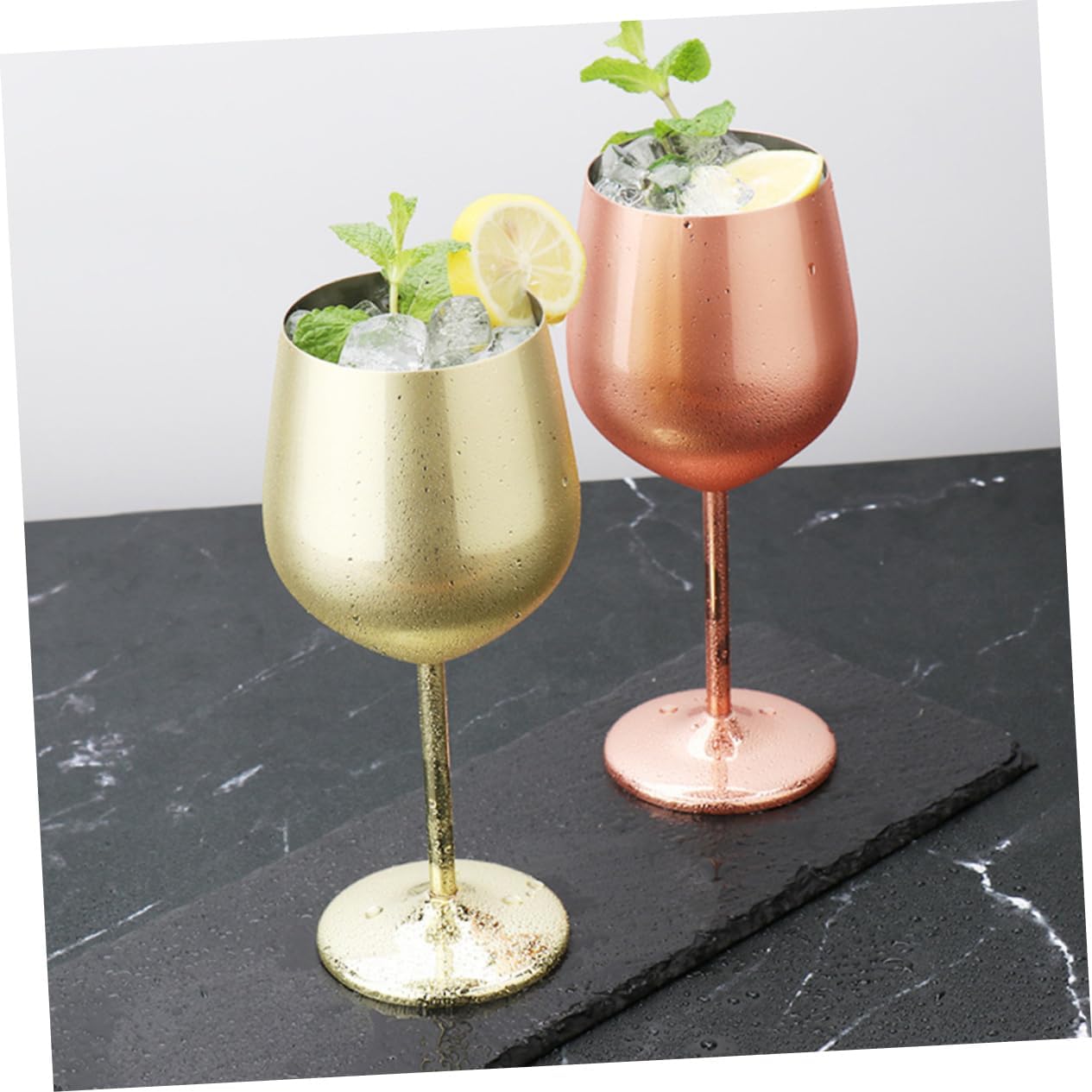 Garneck Cocktail Goblets Set 6pcs Stainless Steel Cocktail Cups Stainless Wine Cup Easy to Clean