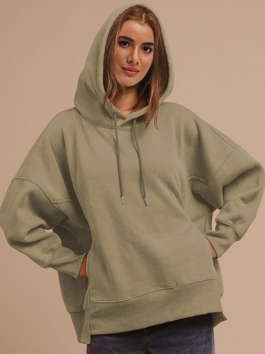 Womens Oversized Hoodies Casual Long Sleeve Drawstring Sweatshirts Pullover Fall Winter Outfits - Image 2