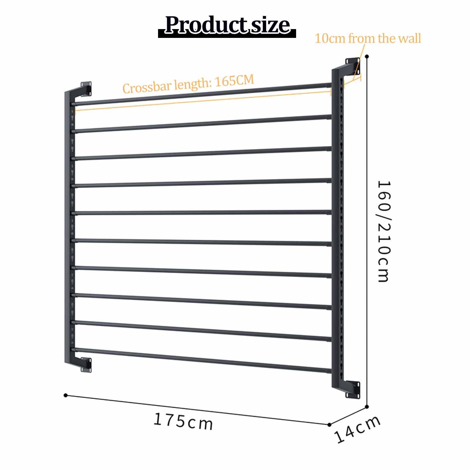 Expositor de pared para láminas de vinilo para rotulación de automóviles | 10 rollos, acero laminado en frío, espaciado entre capas ajustable, para papel pintado láminas ventanas negro(H:210CM)