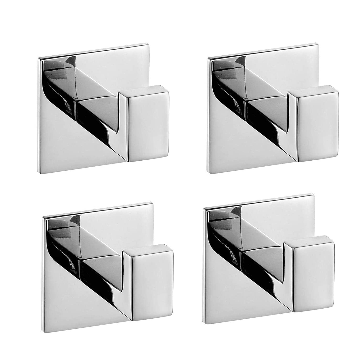 304 Gancho De Toalla Para Baño Percha Baño Sin Taladro Gancho Toalla Adhesivo Para Pared Toalleros de Baño Acero Inoxidable (4 Pieza, Cromo)