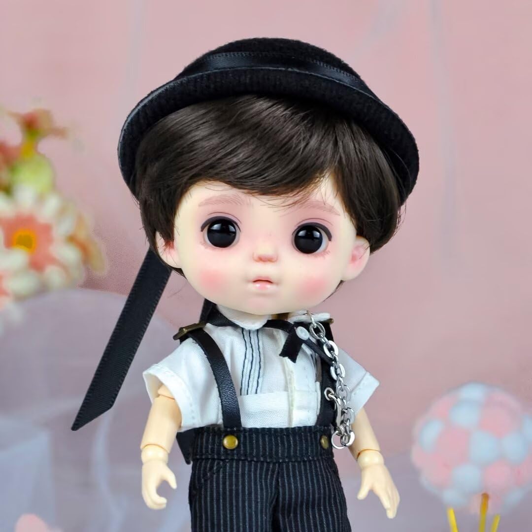 YMY Ob11 Whole Head Makeup with Glass Eyes for Obitsu Joint Doll Toys 1/12 BJD Head Accessories