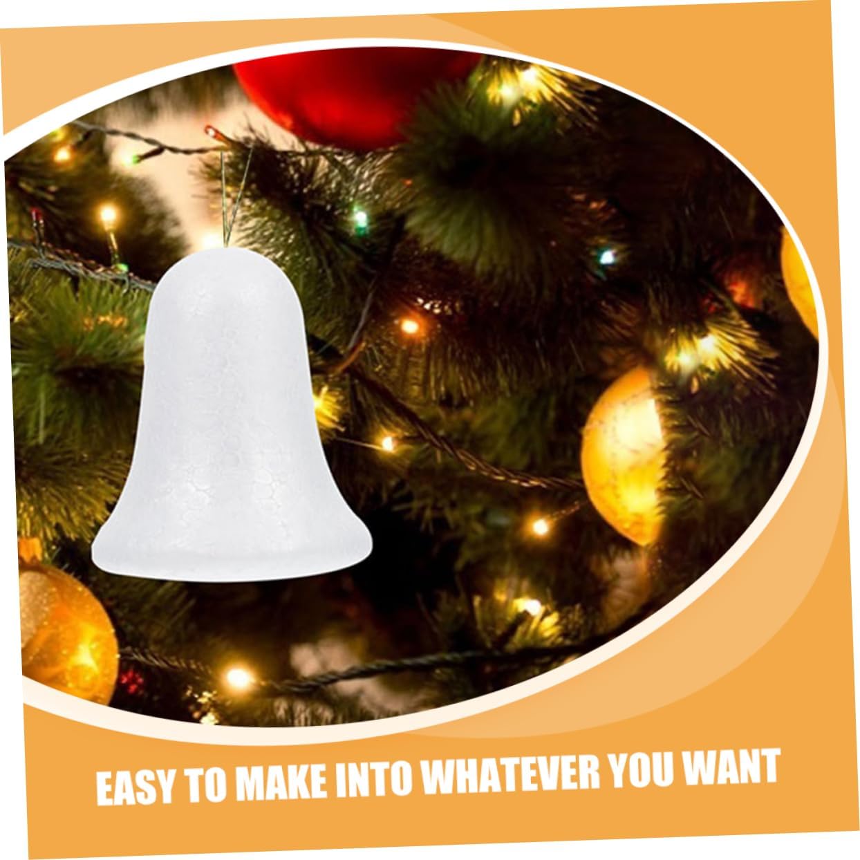 6 Pack Christmas Bell Ornaments Jingle Bell Foams for DIY Decor Projects