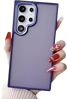 جراب حماية متوافق مع سامسونج جالاكسي S23 الترا الصلب بإطار معدني من البولي كربونات مضاد للصدمات لحماية كامل الجسم (أرجواني) من نيكست ستور