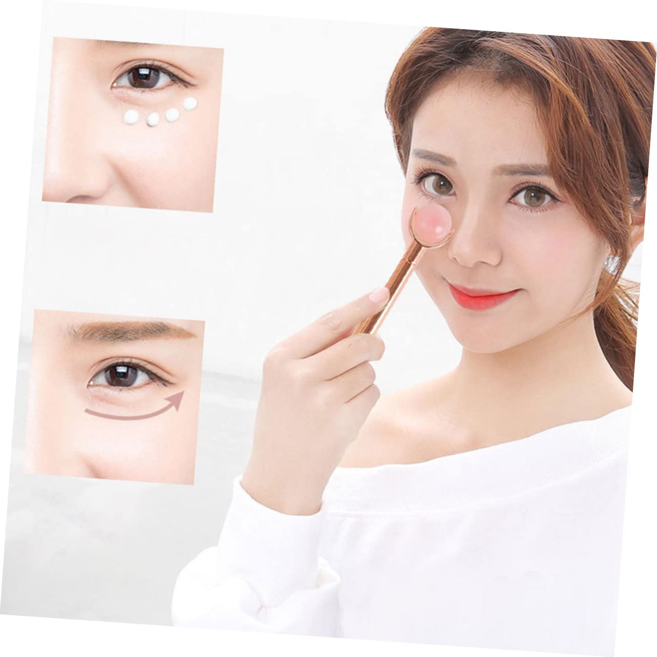 Homoyoyo Rodillo de Masaje Facial de Jade Natural Multifuncional Herramienta Práctica para Masaje de Cara Cuello y Espalda y Duradero para Cuidado Spa y Regalo Saludable