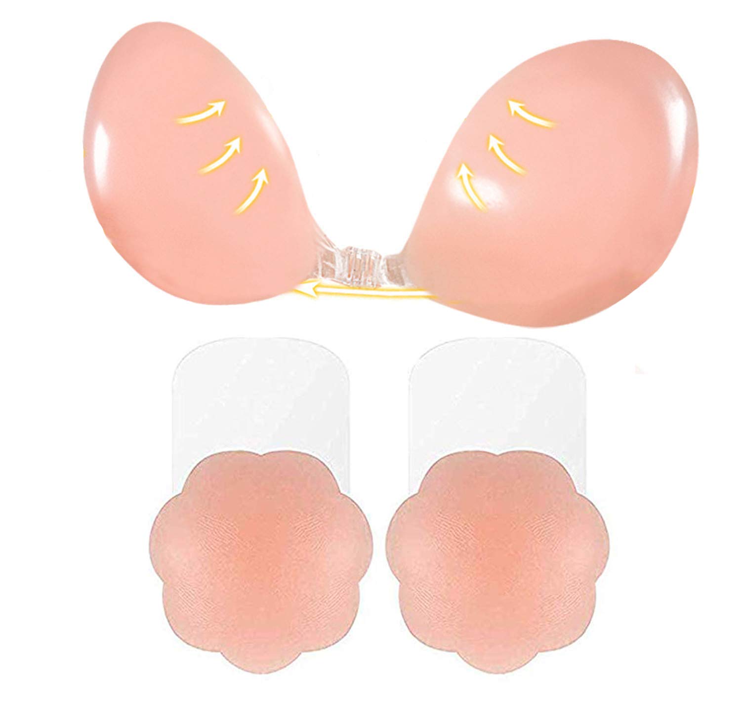 lainin Self Adhesive Silicone Bra Backless Cups Breast Push-Up Padded Nipple Cover A Cup-picture-14