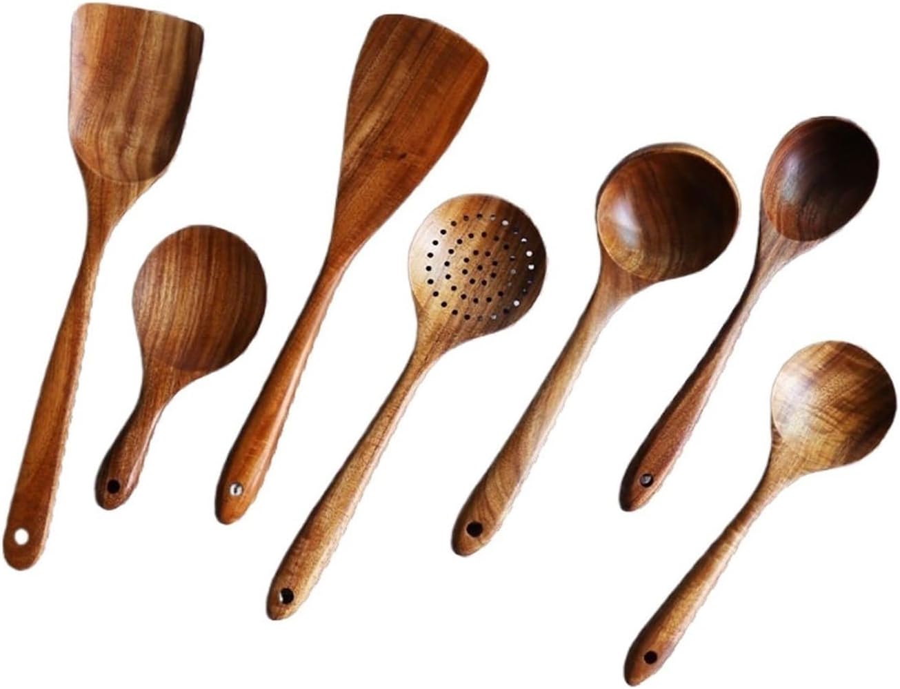 Wood Spoons for Cooking Spatulas Bakeware Tools Kitchen Cooking Utensils 7 Pieces Sets