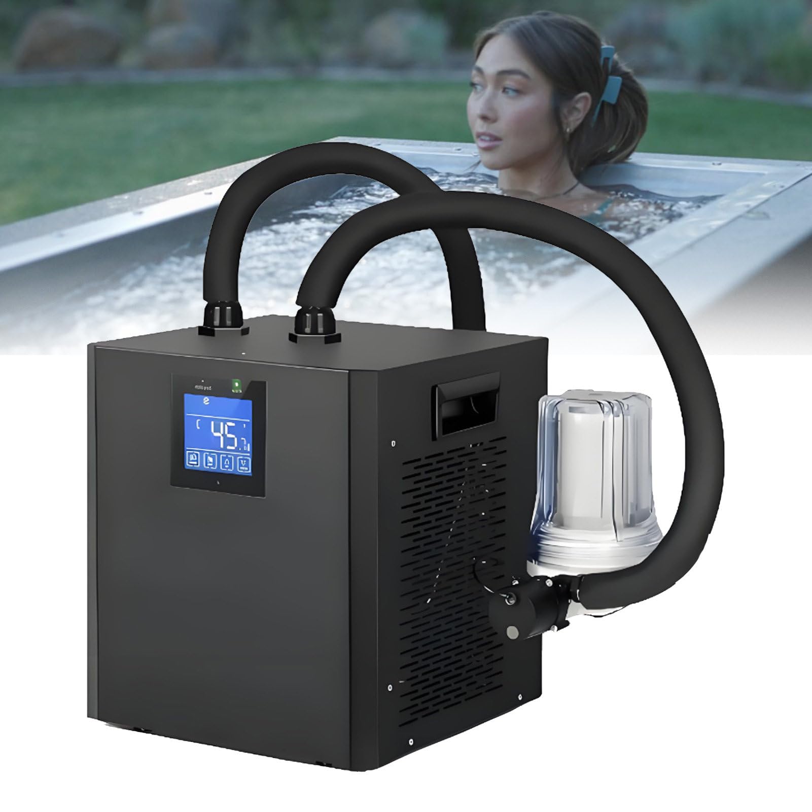 Ice Bath Chiller - Enfriador de agua fría controlado por botón con filtro externo y bomba sumergible para atletas y uso de recuperación en el hogar