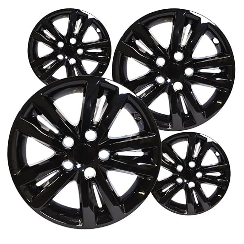 Fuel Rider Set of Four (4) 16 inches Gloss Black ABS Wheel Skins Impostors Wheel Covers Compatible with 2015-2017 Hyundai Sonata Wheels- Auto Tire Replacement Cap Cover