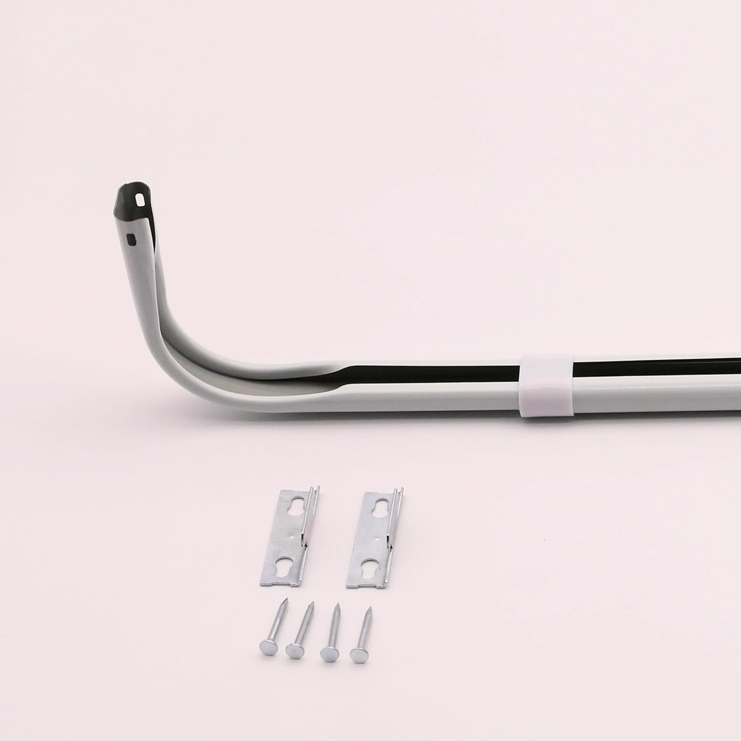 Yafa Home Fashion Heavy Duty Single Standard Adjustable Curtain Rod Hardware Included(Black, 66"-128"[2PCS])