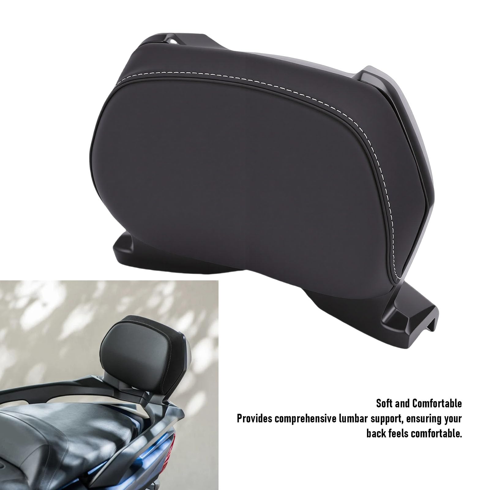 Cuscino Schienale Moto, Cuscino Schienale Passeggero Supporto Lombare con Morbida Pelle Sintetica in Schiuma per Xmax250 Xmax300 Tmax530 ADV350 NSS350 2017-2026