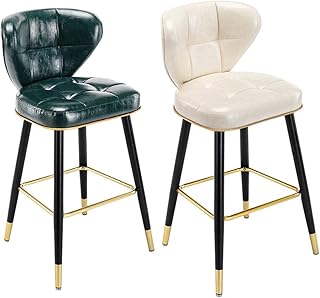 ZBY Silla, Sillas, Almohadillas para Los Brazos de la Silla, Silla Alta, Taburetes Taburetes de Bar Silla de Comedor Moderna de Cuero de la Pu Taburete de Barra de Altura Kithchen Silla de Desayuno R