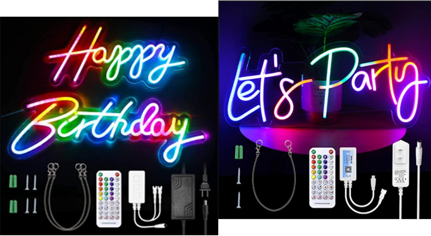 Amazon.com : Aclorol Happy Birthday Neon Sign Dream Color LED Neon ...