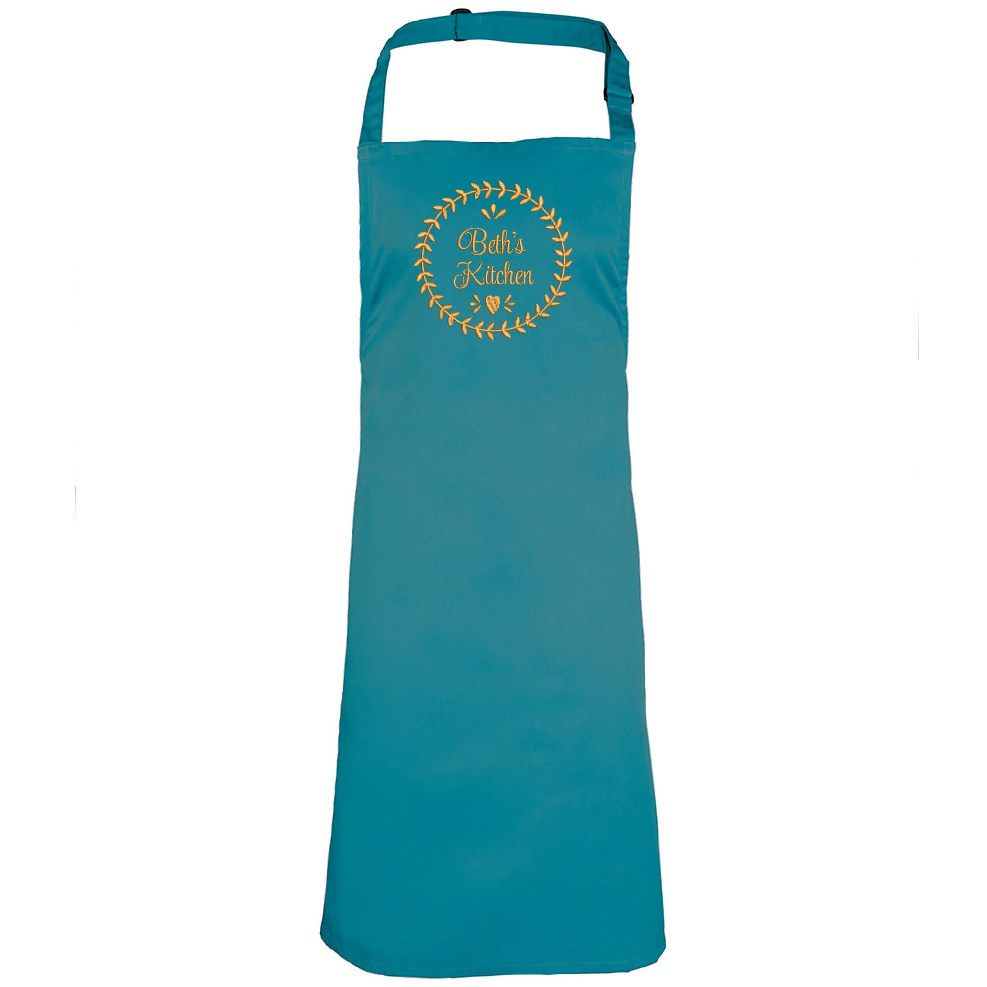 Personalised Embroidered Apron Ladies Apron/Baking Apron/kitchen Apron/Mother's Day Gift/Birthday Gift 15 Colours Avalable (Turqoise)