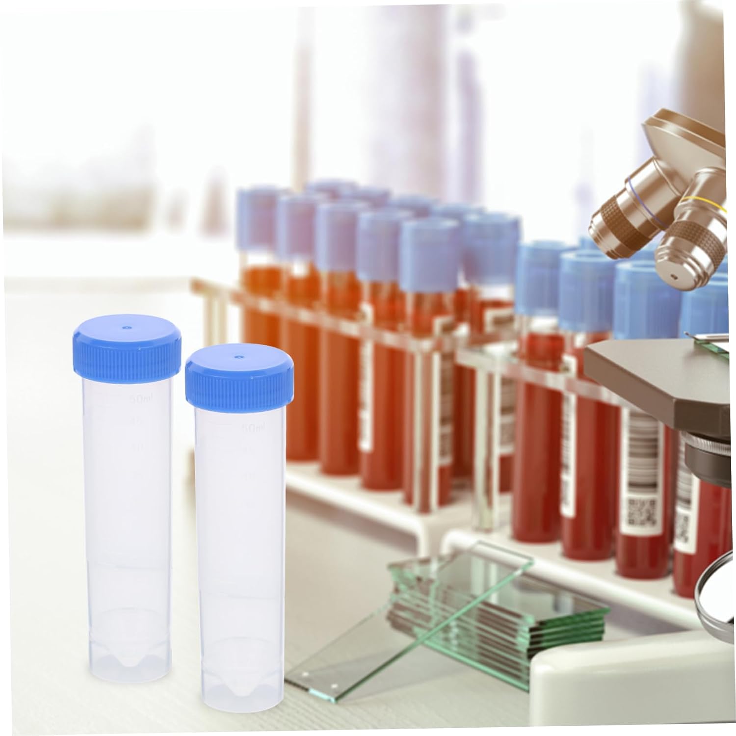25pcs Self-Standing Tubes Screw Caps Random Colors Leak-Resistant Design for Lab Sample Storage and Liquid Testing