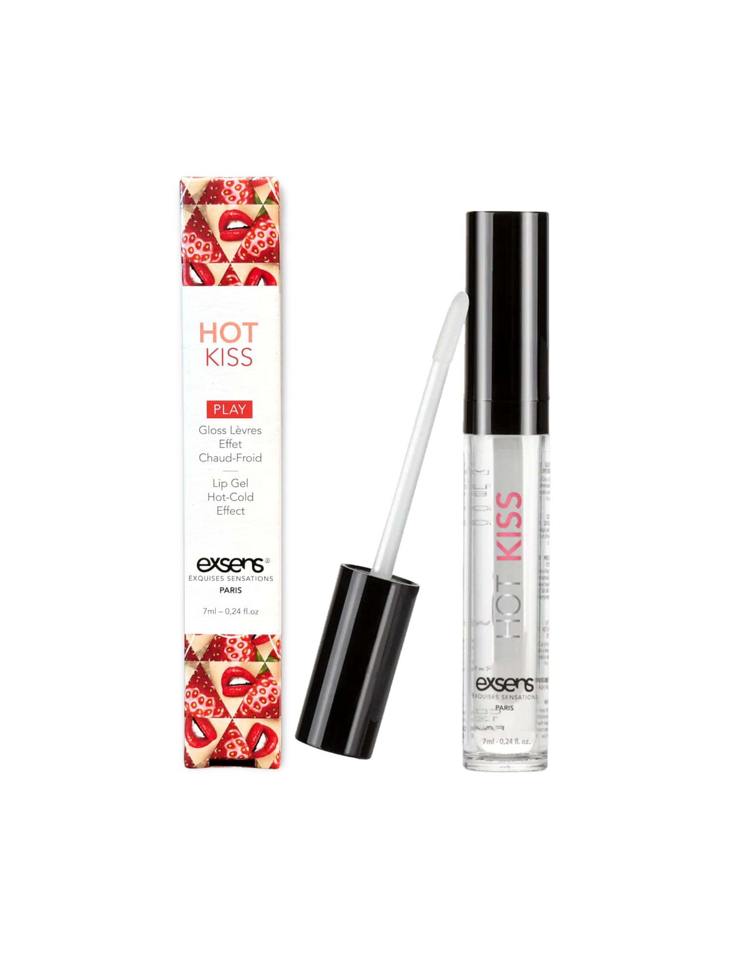 Exsens Strawberry Hot Kiss Lip Gloss for Couples, Use for a Cool