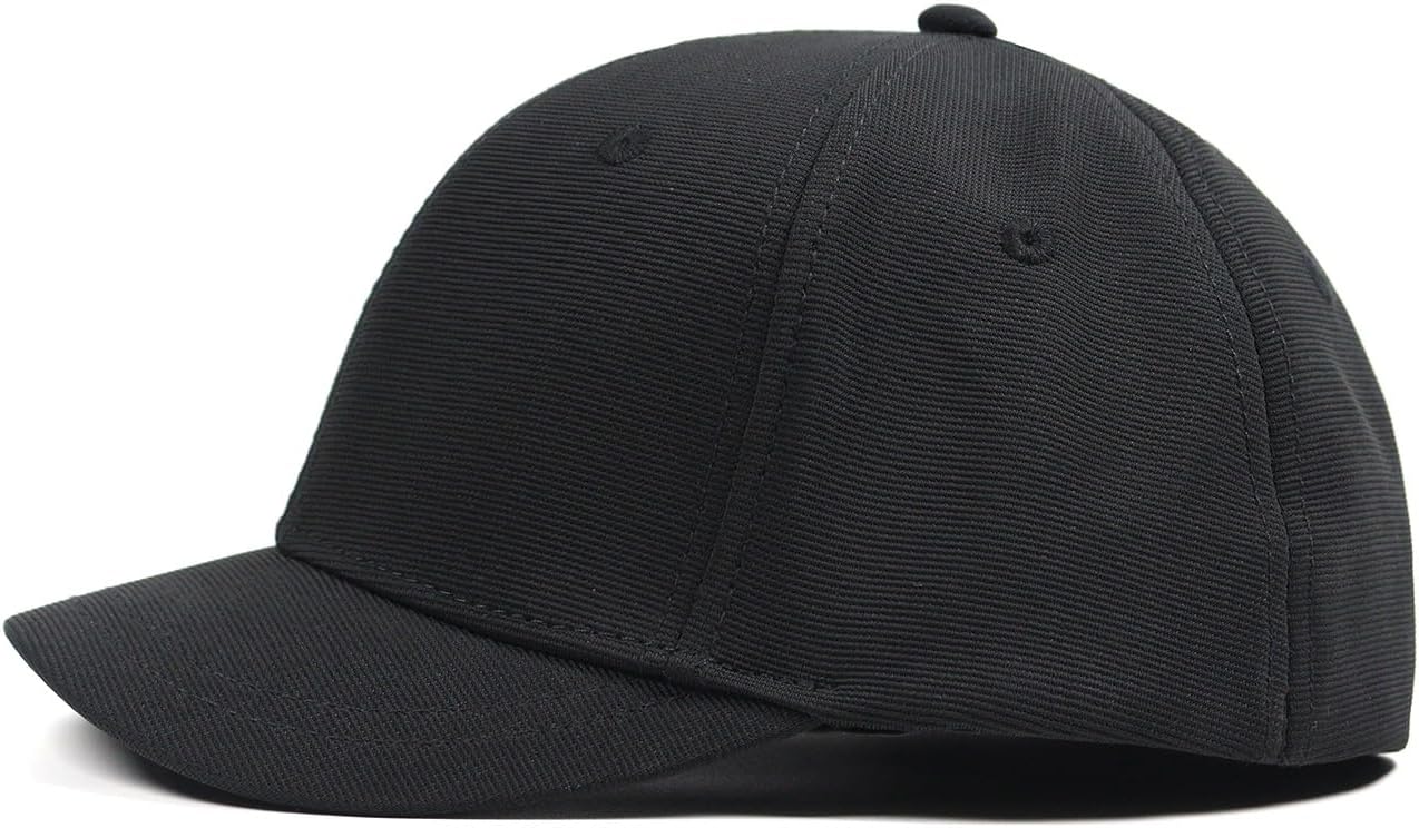 Short Brim Stretch Fitted Baseball Caps Men's Solid Structured Full Closed Cap Curved Brim Elastic Closed Back Hat K272 - Image 3