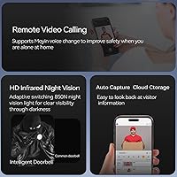 Vista 7 de Timbre de puerta inalámbrico, timbre de puerta seguro con cámara sin suscripción, visión nocturna WiFi y timbre de audio bidireccional inalámbrico