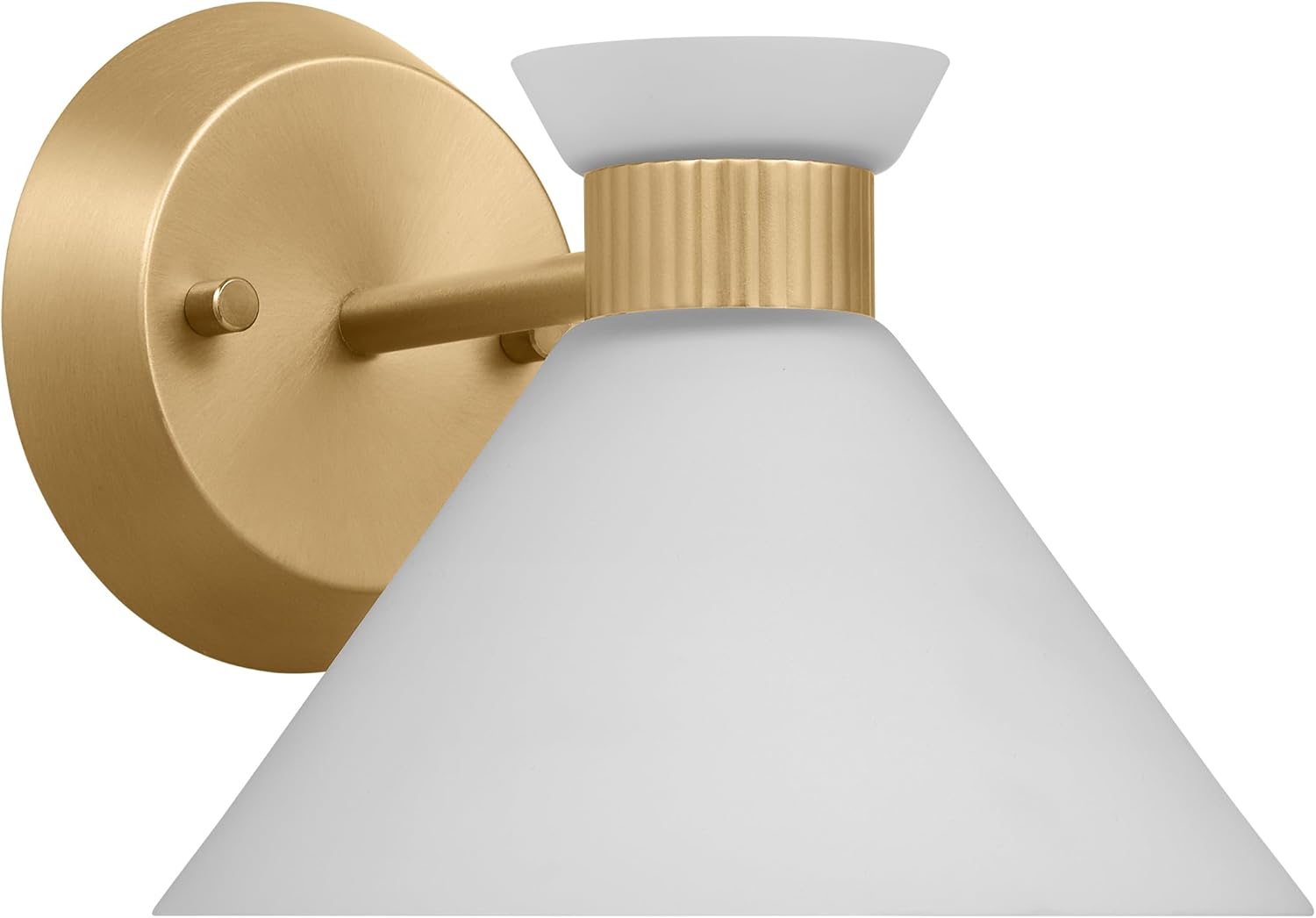 Scott Living 1-Light Belcarra Modern Wall Sconce Satin Brass DJV1011SB, Sconce Wall Lighting is Ideal Bedroom Light, Hallway Light, Living Room Light, and Bathroom Light Fixture