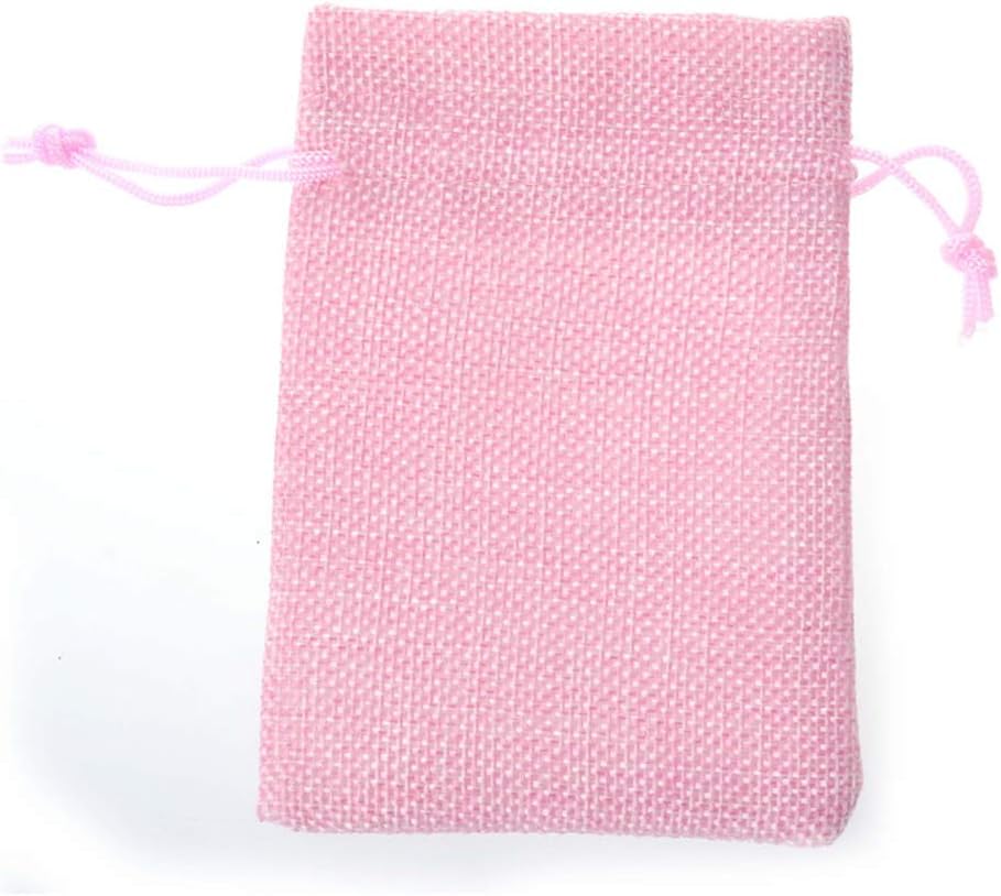 Tvoip 30Pack Burlap Bags with Drawstring Gift Bags Jewelry Pouch for Wedding Party and DIY Craft (Pink, 4 x 5.5 Inch) image 2