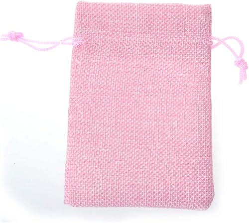 Miniatura 2 de Tvoip Paquete de 30 bolsas de arpillera con cordón, bolsas de regalo para bodas, fiestas y manualidades (rosa, 4 x 5.5 pulgadas)