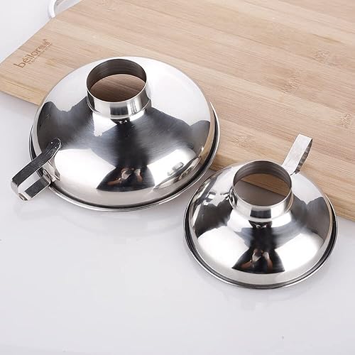 Miniatura 6 de Herramientas de cocina de acero inoxidable de boca ancha para conservas, copa de embudo, filtro de tolva, pepinillos, embudo de mermelada,
