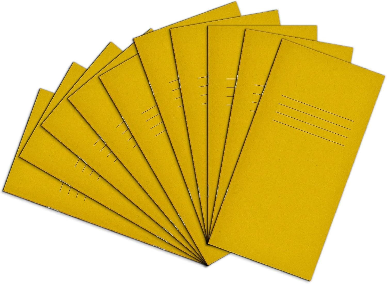 Rhino 8 x 4 Exercise Books, 32-Page / 8mm Lined Paper Notebook, 100-Pack, Writing Book, Office & School Stationery Supplies, Yellow