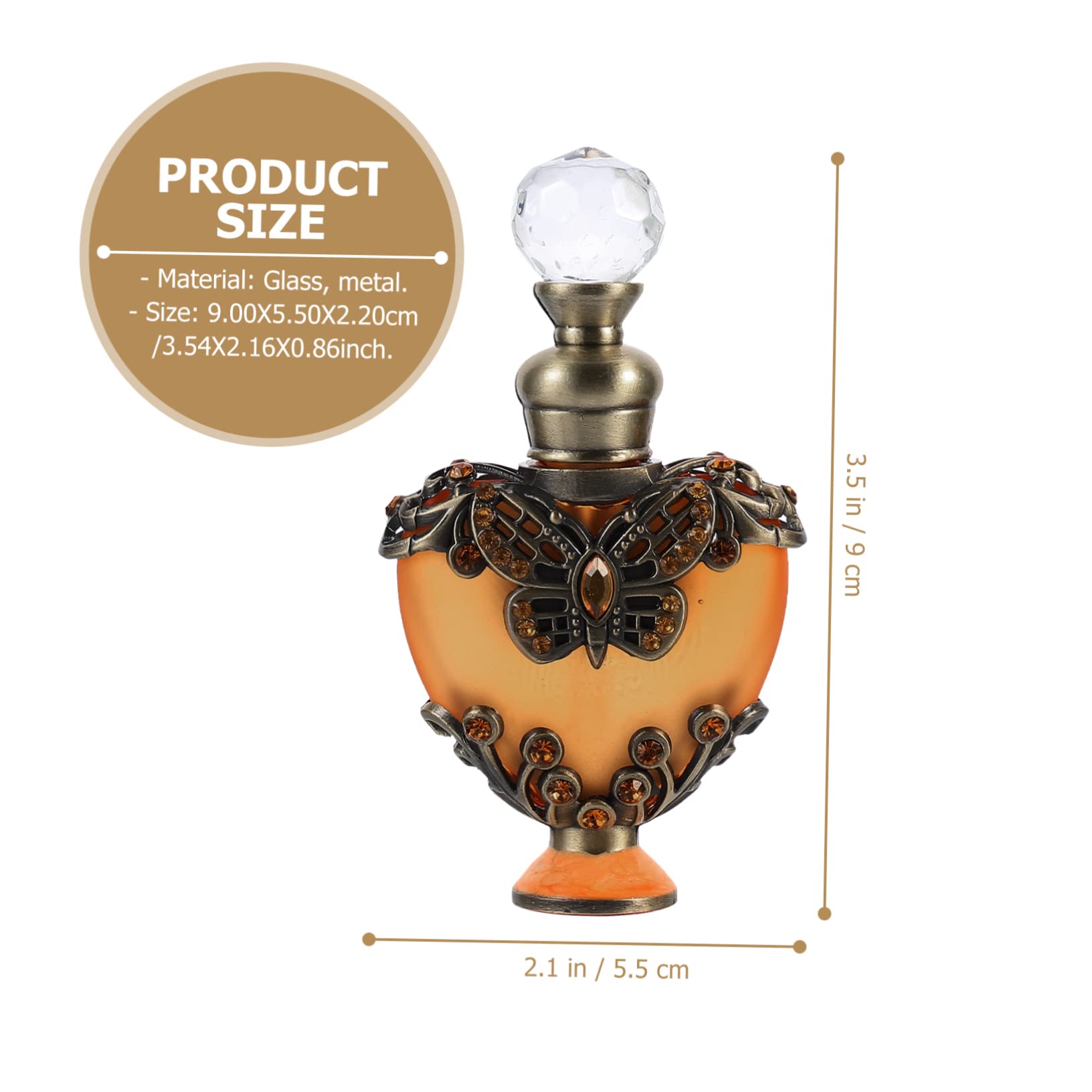 AUTSUPPL Flacon Verre Forme De Cœur Gravure Et Strass Flacon