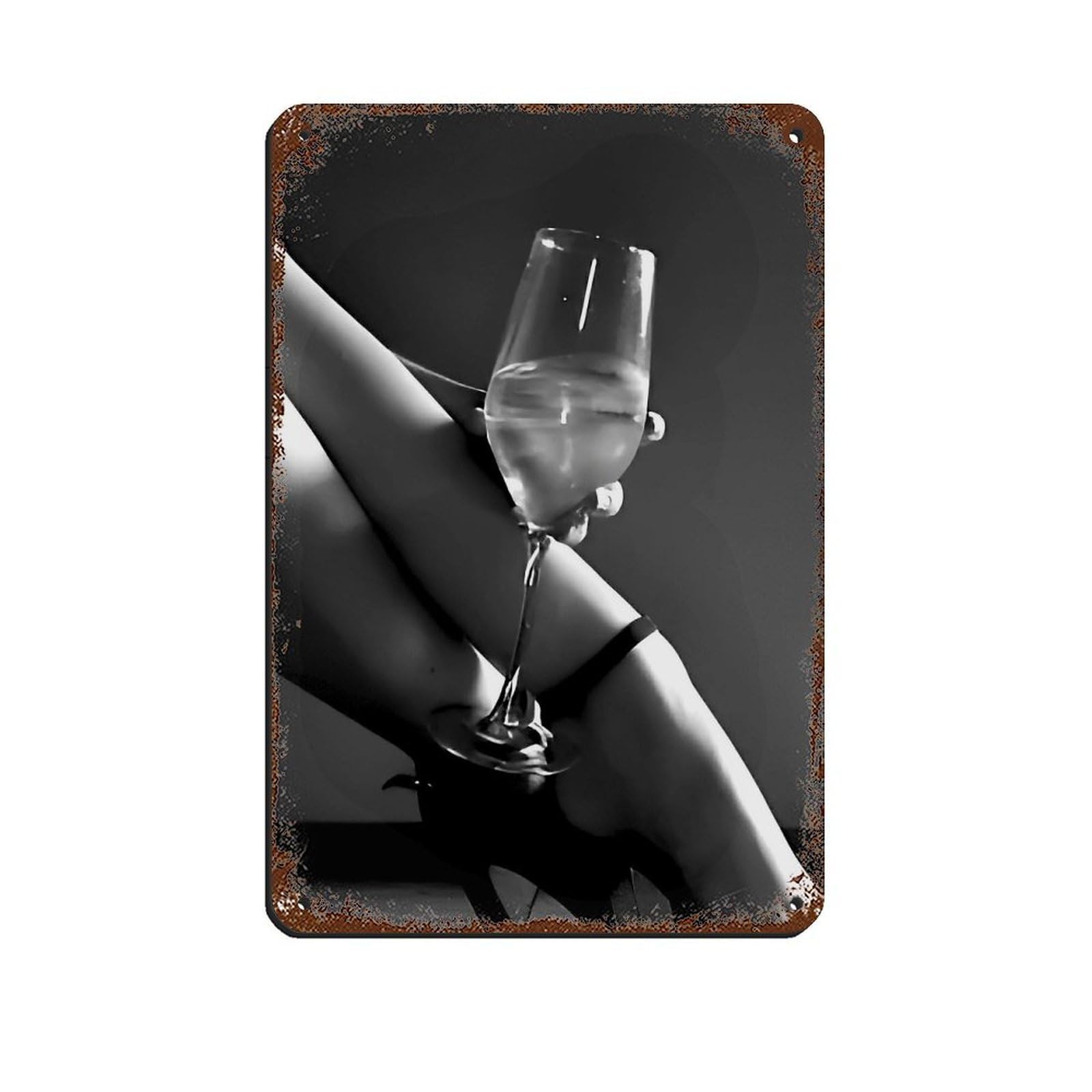 Black And White Wine Art, Feminist Poster Tin Sign Vintage Metal Pub Club Cafe Bar Home Wall Art Decoration Poster Retro 8x12inch(20x30cm)