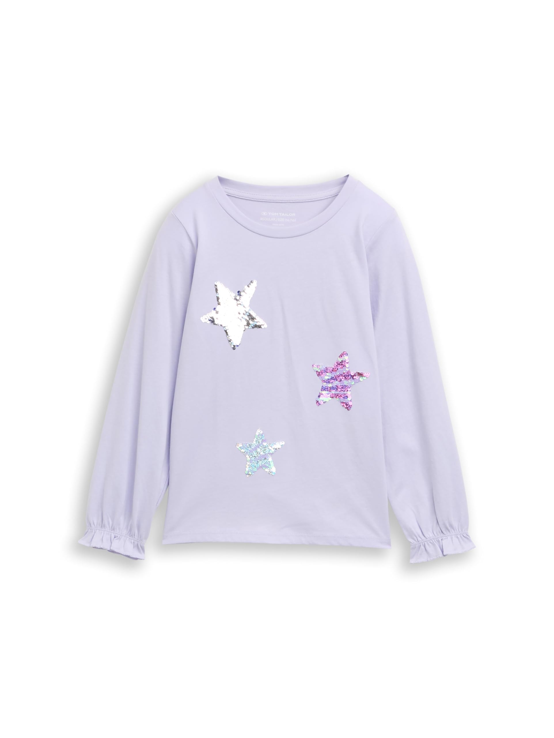 TOM TAILOR Mädchen 1048721 Kinder Langarmshirt mit Wendepailletten (1er Pack)