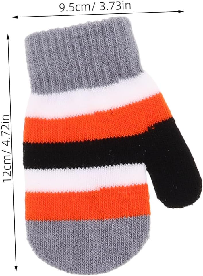 Didiseaon 6 Pairs Stretchy Warm Knit Gloves Full Finger Winter Mittens for Boys Elastic Soft Gloves for Cold Weather Outdoor Adventures