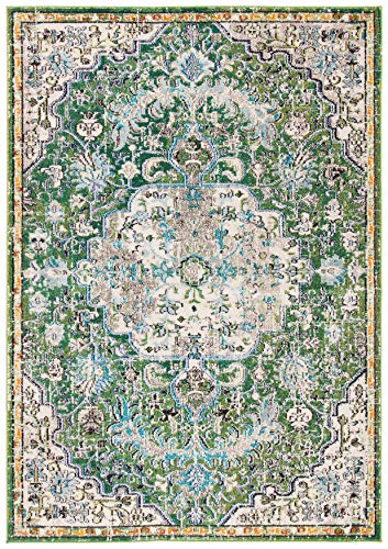 SAFAVIEH Contemporary Rug for Living Room Dining Room, Bedroom - Madison Collection, Short Pile, in Green and Turquoise, 91 X 152 cm - Image 3