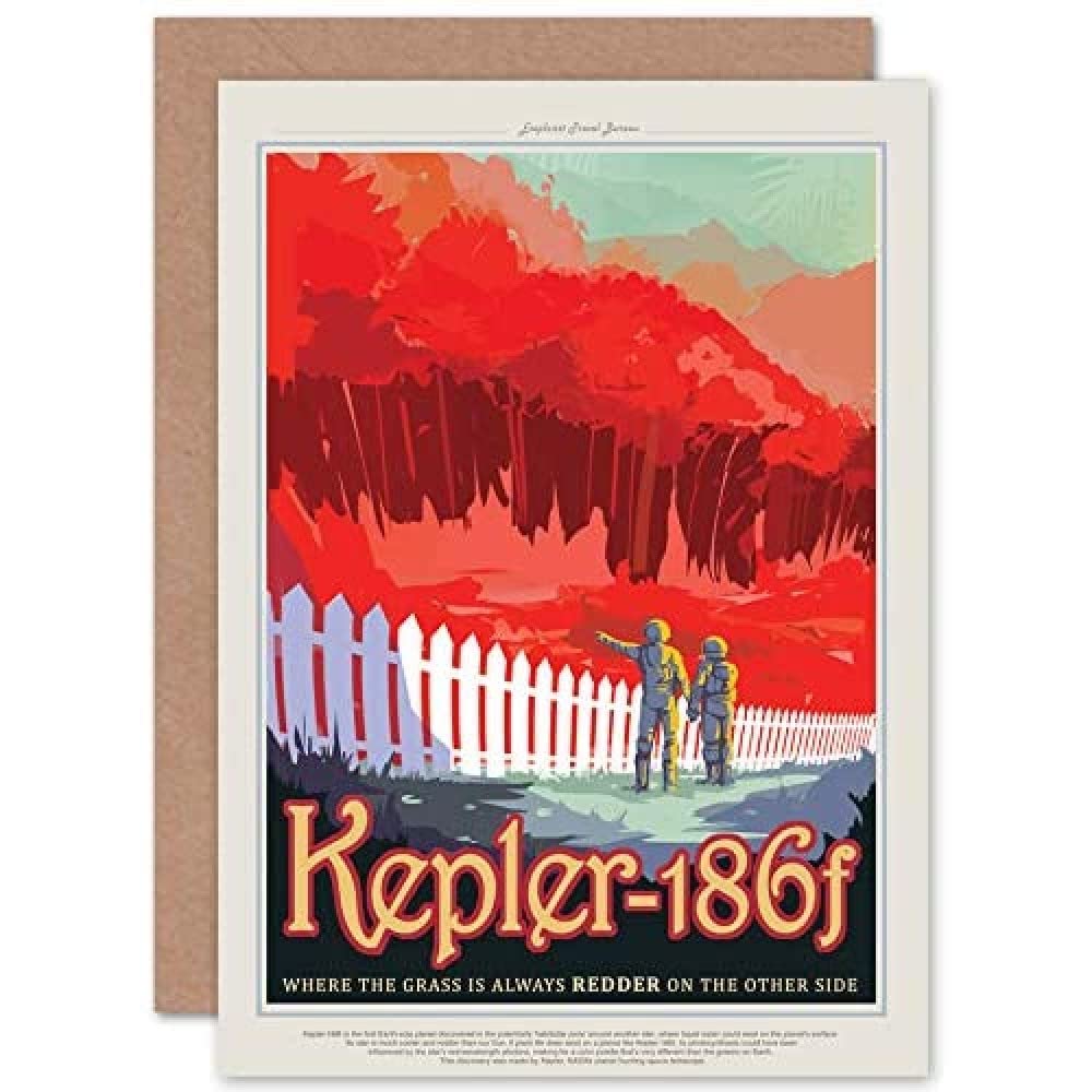 Artery8 Kepler-186f Grass Redder NASA Space Tours Travel Sealed Greeting Card Plus Envelope Blank inside